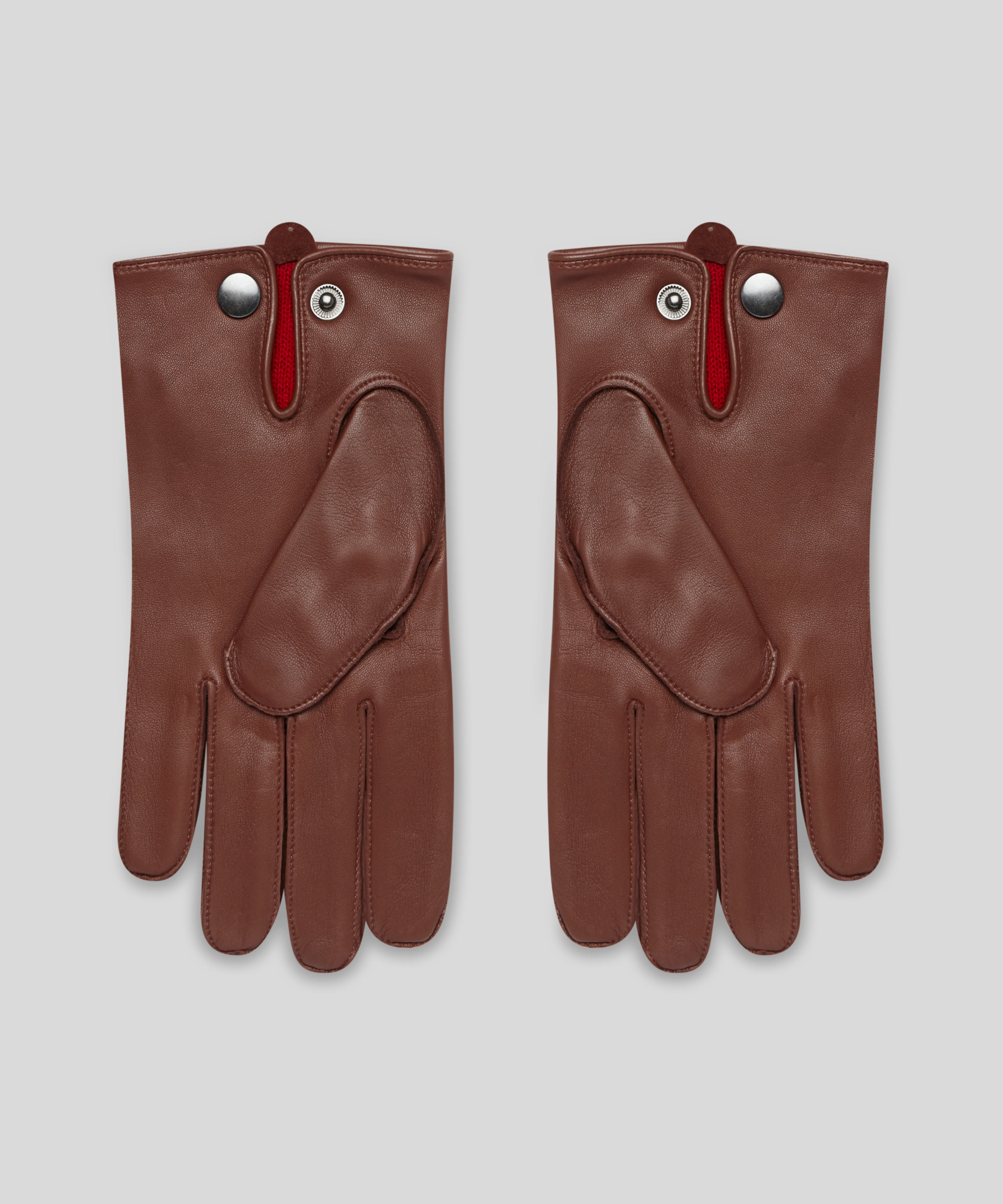 Goodwood Three-Point Red Cashmere-Lined Leather Mens Gloves - Image 6
